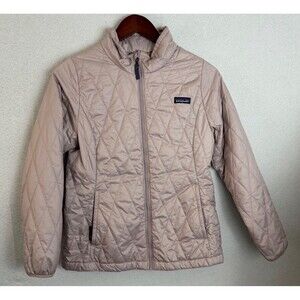 Patagonia Nano Puff Quilted Jacket Youth Girls XL Size 14 Dusty Pink Mauve Lilac